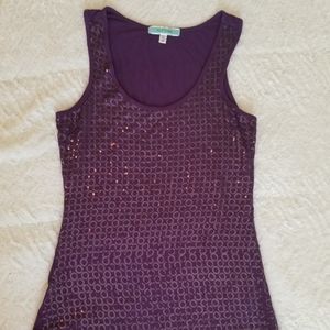 Pleione Purple Sequin Tank Top